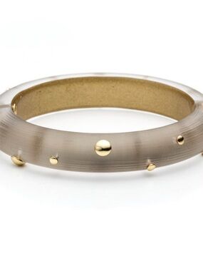 Alexis Bittar gold Resin Bangle with  Studs